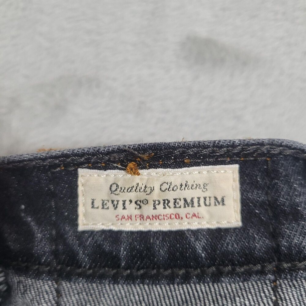 Levi's 501 S Skinny Jeans Mens 26x30 Gray Dark Wash Button Fly Denim Big E - Picture 9 of 14